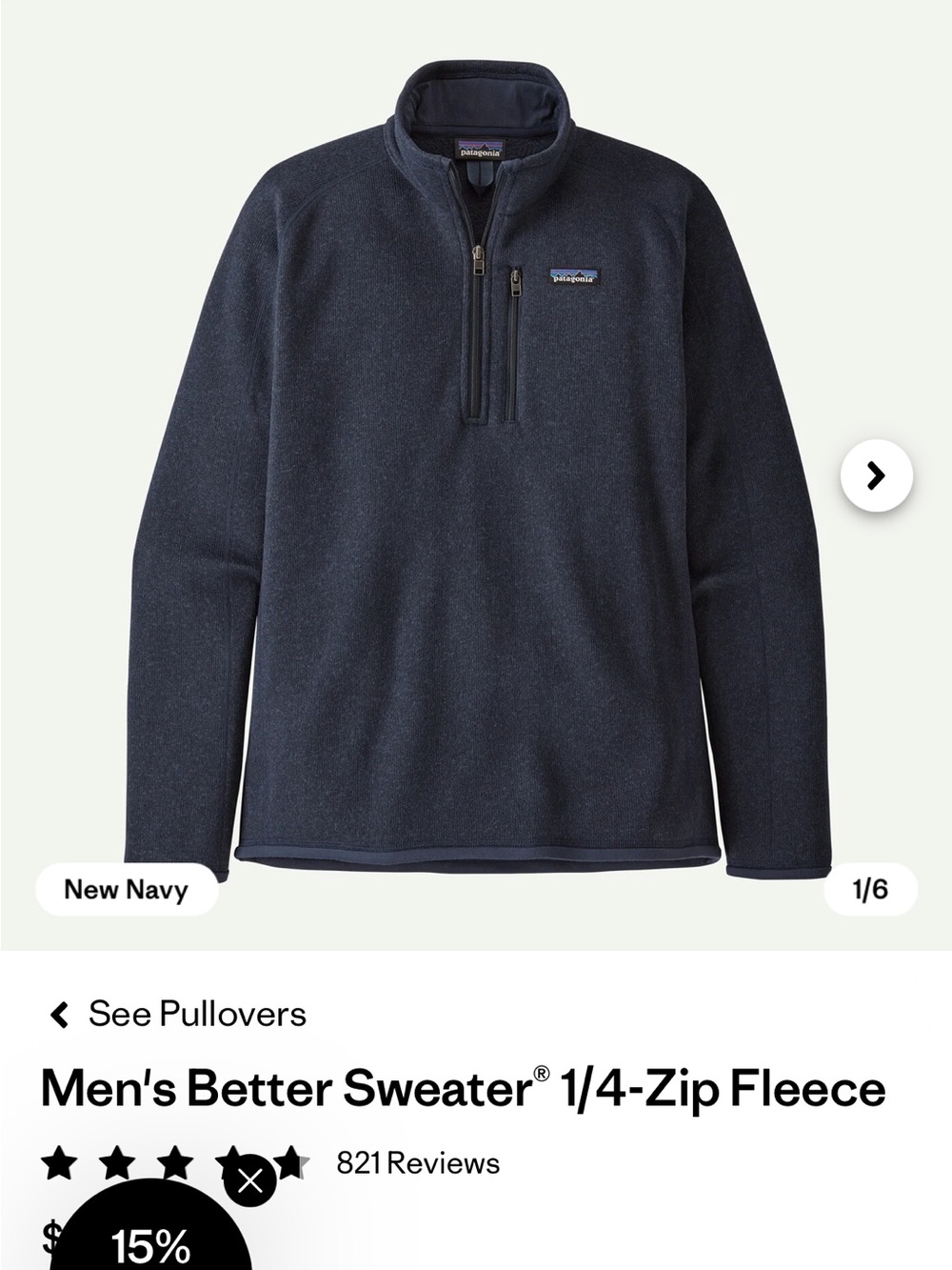 Patagonia Men's Better Sweater 1/4-Zip Fleece - New Navy